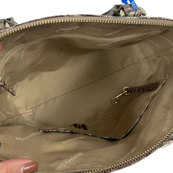 Brahmin Medium Duxbury Satchel Bag Melborne Coffee Brown Croc - Picture 13 of 13